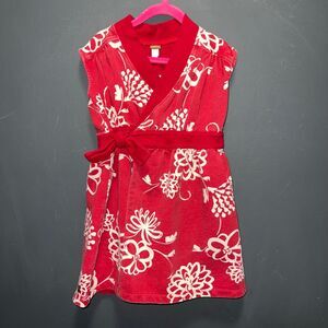 Tea Collection Wrap Dress Girls 6 Sleeveless Red Floral